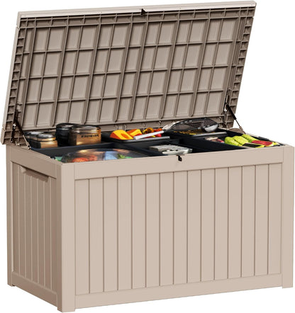50Gal Outdoor Storage Box Anti-Theft Delivery Box Lockable Deck Box | Heavy-duty UV & weatherproof resin for secure parcel drop, patio cushion storage, garden tools & porch package organization