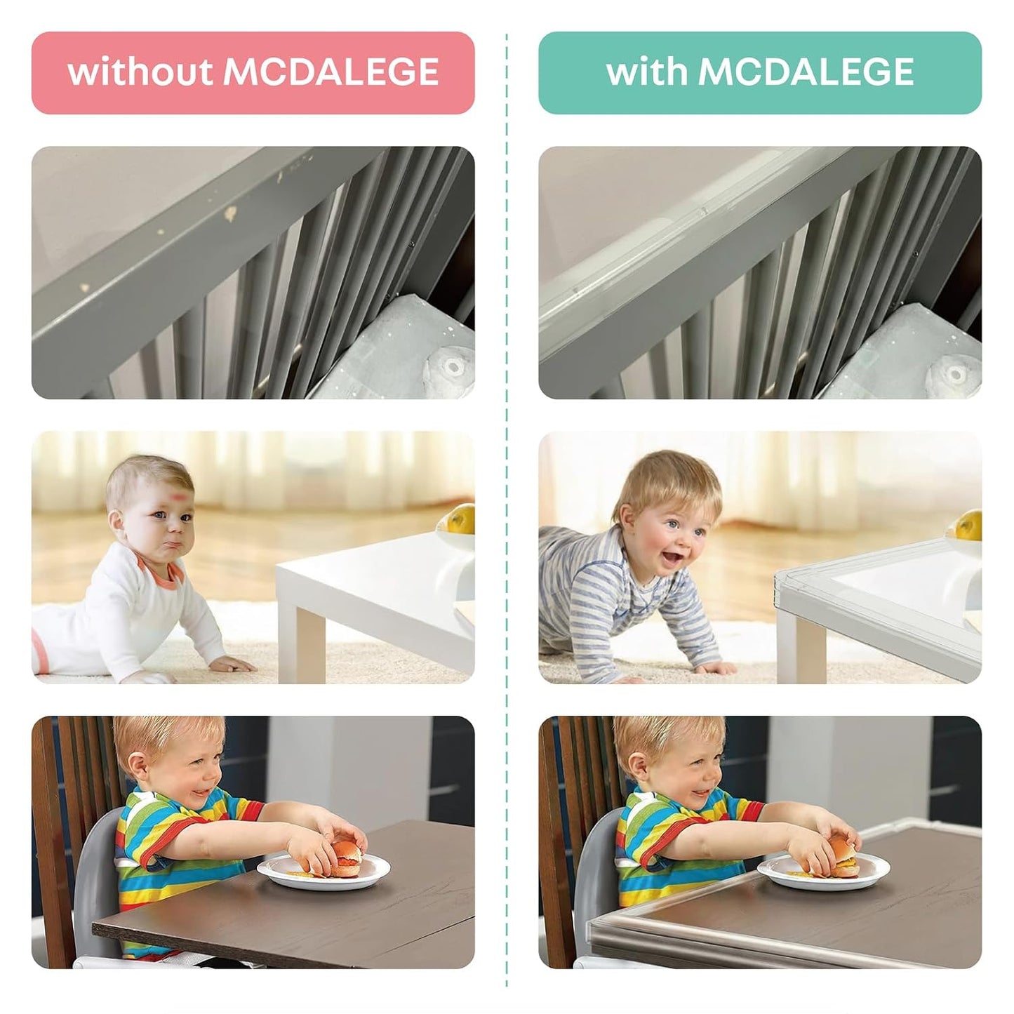 Furniture Edge Protector for Baby - Plastic Crib Protector from Chewing - CPC Certified, CPSC Tested, LFGB Food Grade (78.74 * 1.97in)