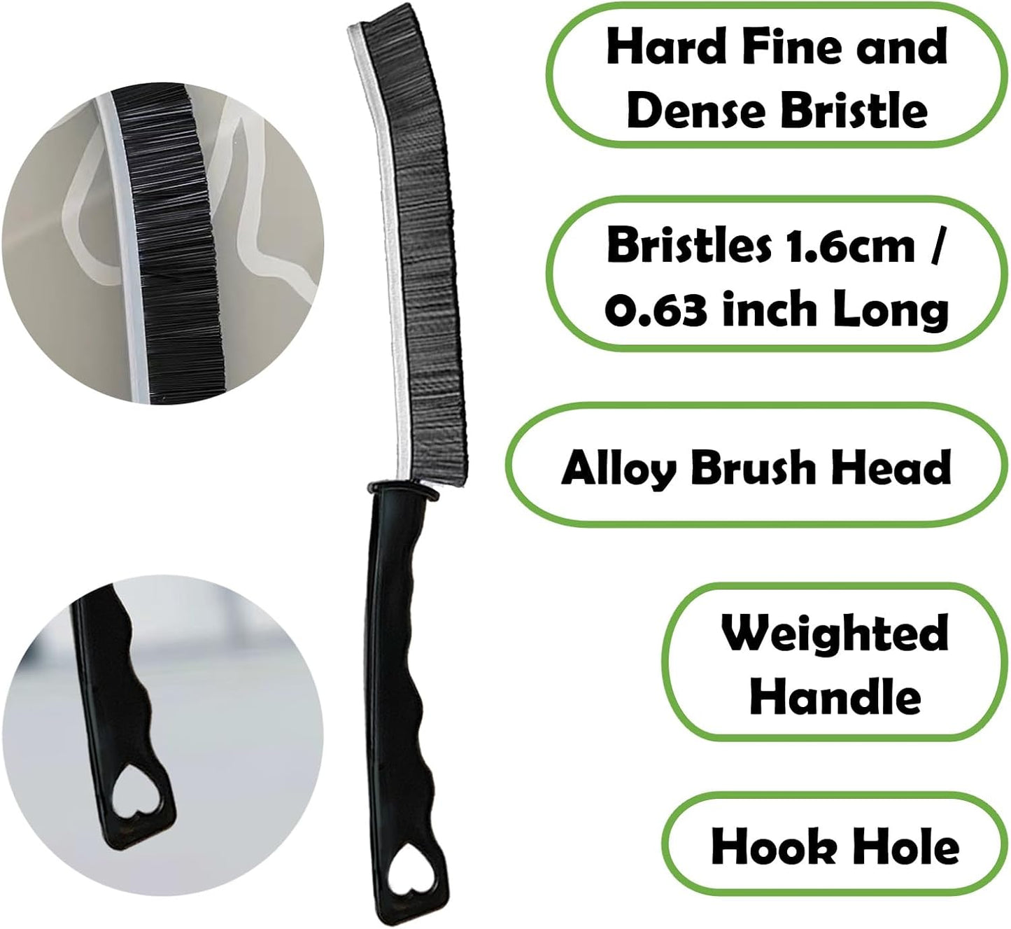 Betanull Crevice Cleaning Brush Set, Multi-Purpose Hard Bristle Brushes for Deep Cleaning Kitchen, Bathroom, Grout, Sink, Cup, Teapot, Bottle, Blender, Corners, Tight Spaces & More
