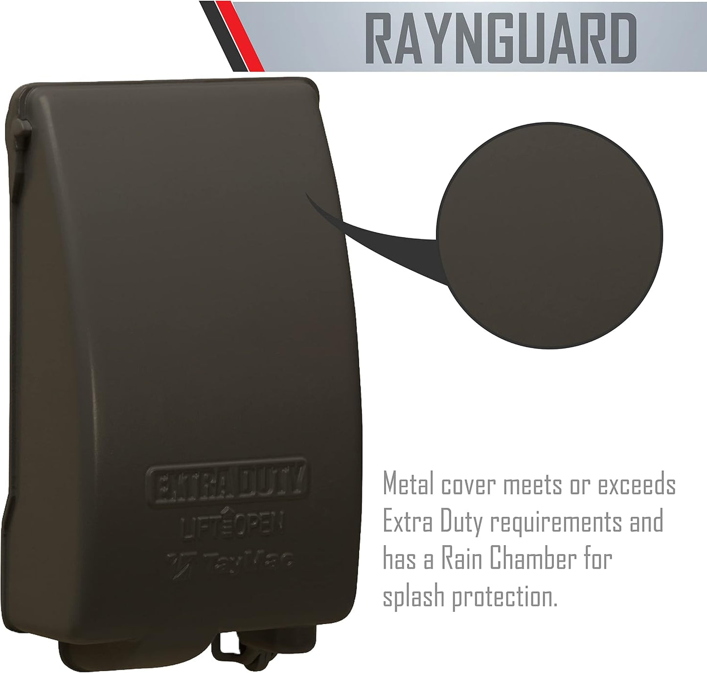 TayMac MX4280S 1-Gang Extra Duty In-Use Cover, Weatherproof Metal Low Profile 8-in-1, 3.5 in. Deep, Vertical, Gray