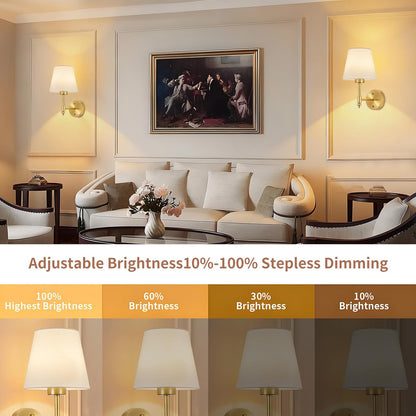 Battery Operated Wall Sconces Set of Two, Rechargeable Wireless Wall Lights with RGB Dimmable Magnetic Bulb and Remote,15 Colors Options Wireless Wall Lamps for Bedroom Living Room Hallway -black