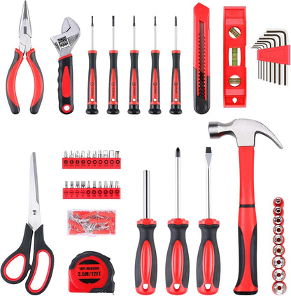 WINNER 156-Piece Delicate All-Purpose Home Tool Kit in Foldable Toolbox, Unisex | Complete and Essential Hand Tools Set for General House Repairs, Dorm, Apartments, Perfect Father's Day Gift