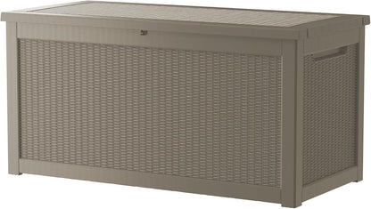 TARKARI 275 Gallon Resin Deck Box, Waterproof Outdoor Storage Box, Lockable for Patio Furniture, Garden Tools, Pool Accessories, UV-Resistant for All Weather Use, Black