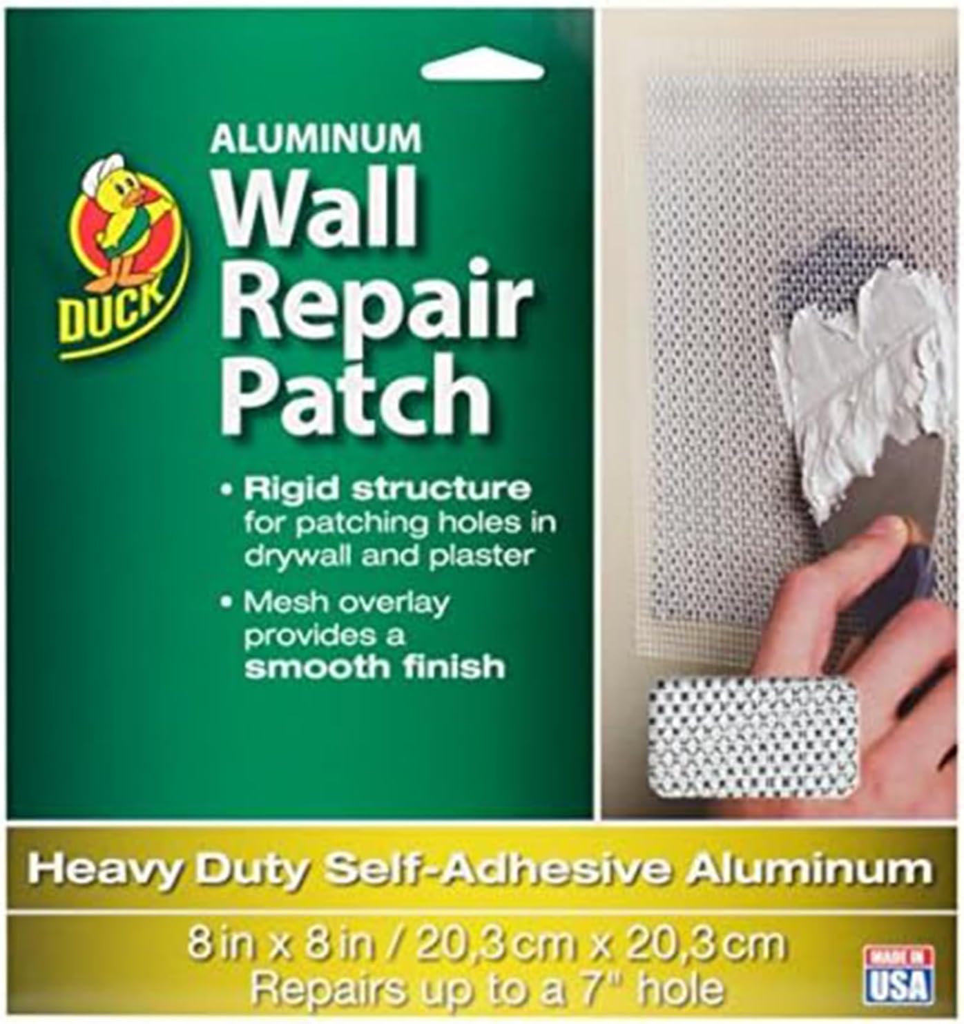 Duck Brand Aluminum Wall Repair Patch, 8 Inches x 8 Inches, White (283996)