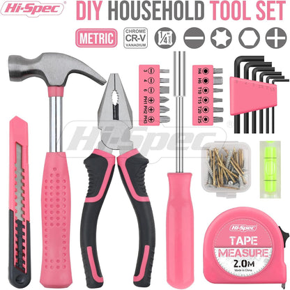Hi-Spec Small Tool Kit Compact Set for Home and Office DIY, Green Mini Tool Box for Basic Household Repairs, Starter Toolkit in a Portable Toolbox Case.