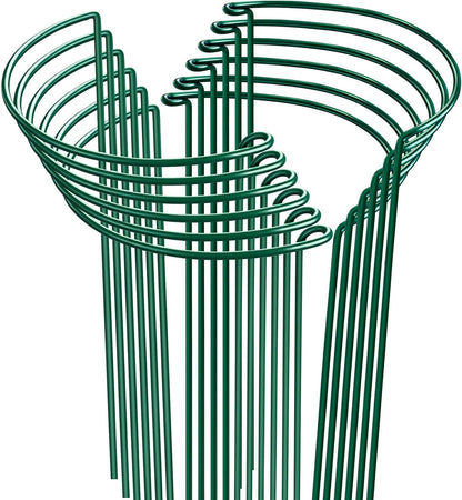 HiGift Plant Support Stakes, 6 Pack Metal Peony Cages and Supports, Garden Stakes Plant Support Cage, Large Plant Support Ring for Outdoor Indoor Snake Plant Peony Rose Flowers Vine (10" W x 15.8" H)