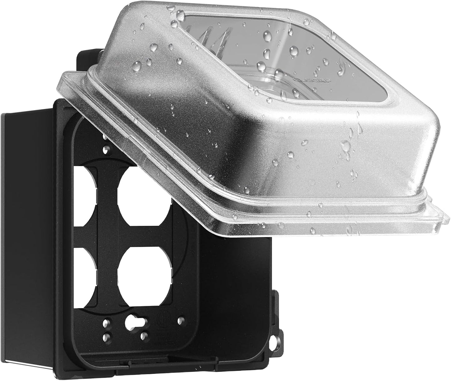 ELEGRP Weatherproof Outdoor Outlet in-Use Cover, Horizontal/Vertical Mount, Heavy-Duty Clear Cover for GFCI/Decorator Receptacles, Standard 1-Gang, UL/CUL Certified, 1 Pack