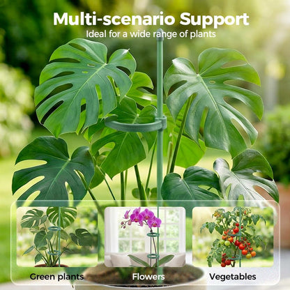 Plant Stakes for Indoor Plants, Adjustable Plant Support Sticks with Clips & Plant Ties, Indoor Outdoor Garden Poles for Monstera Tomato Orchid Rose Potted Flowers Vegetables (17 inch 5pcs)