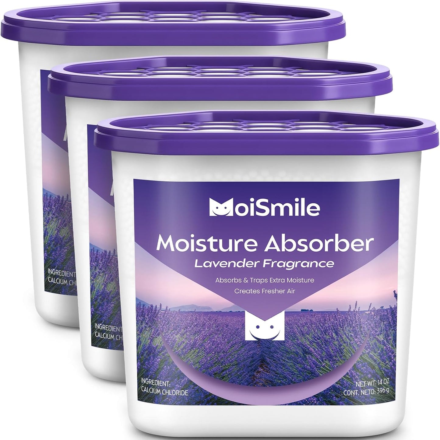 Moisture Absorbers with Activated Charcoal, Humidity Control & Air Deodorizing Preparations for Closet, Bathroom, Basement, Car & RV, 3 Pack