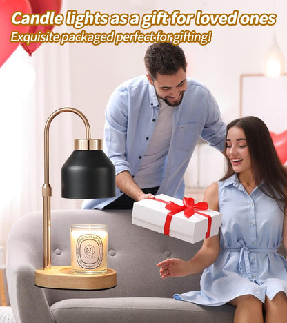 MEIXISUE Candle Warmer Lamp with Timer and Dimmer,Electric Gold Light Gifts for Women Melt Wax Warmer Lamp with 2 Bulbs for Candle Jars House Warming New Home Decor Bedroom