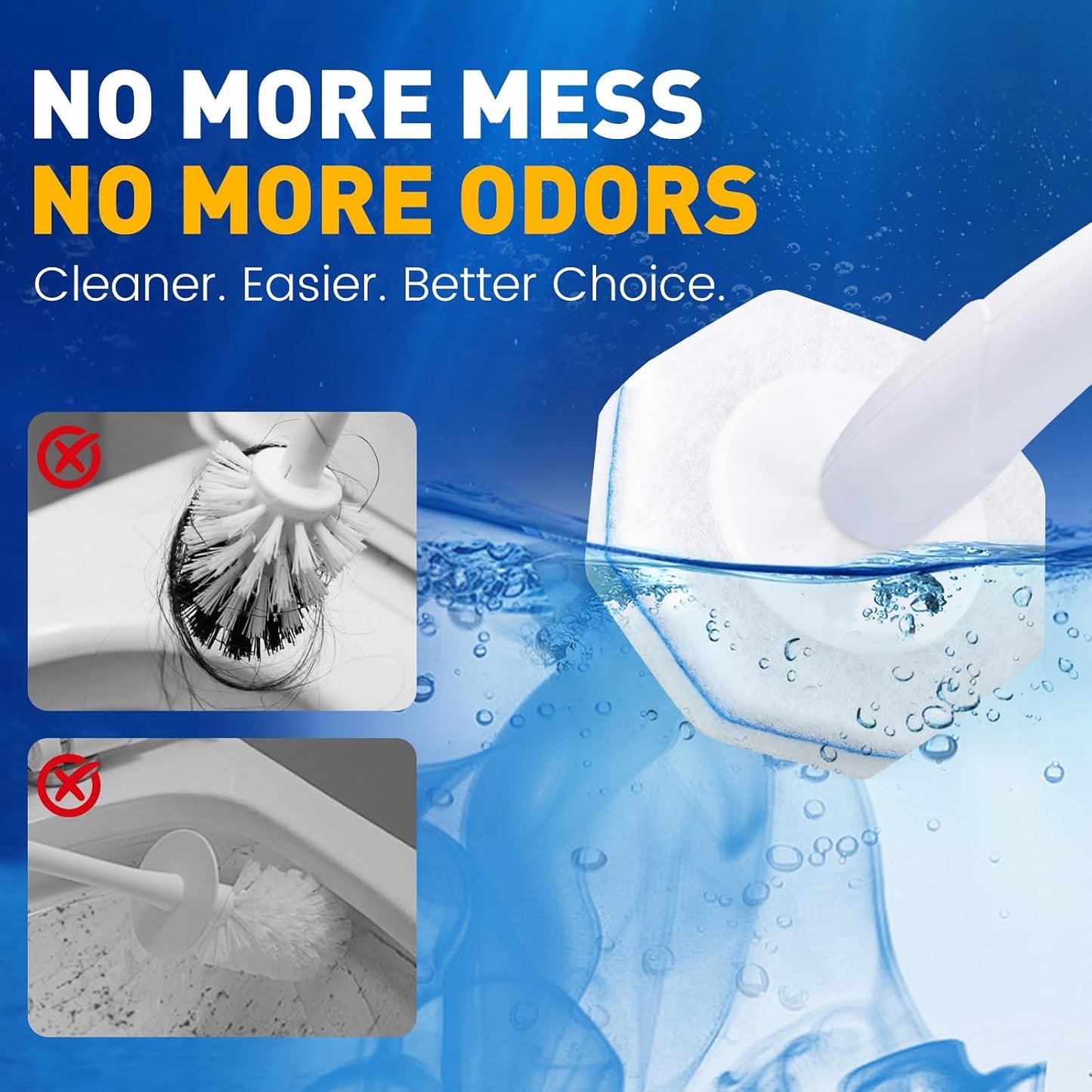 100 Count Disposable Toilet Brush,Toilet Cleaner Wand Refills Compatible with Most Toilet Brushes- No Falling Apart, Fresh Fragrance，4X Cleaning Power，Bathroom Cleaning.
