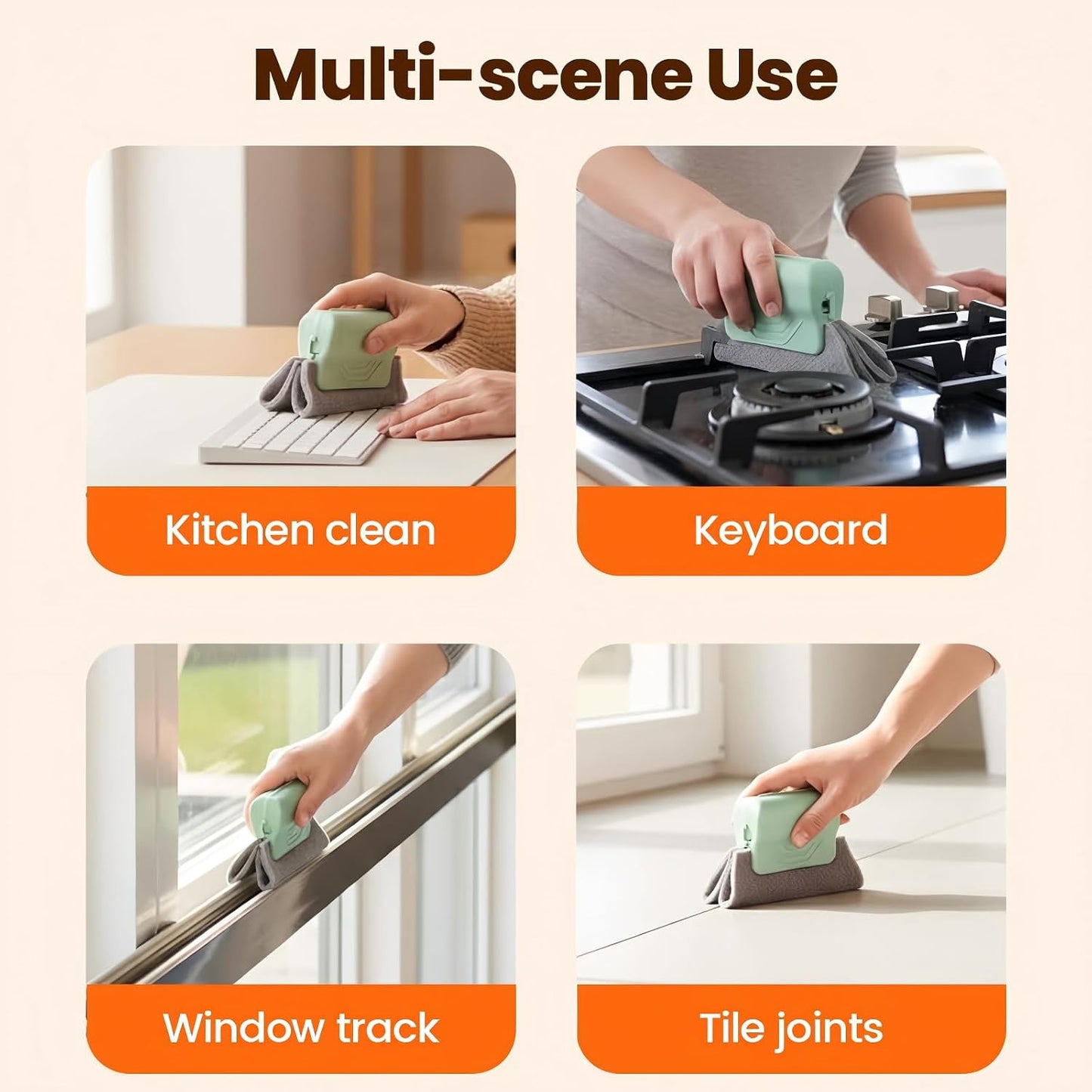 Magic Window Track Cleaner, 2026 New Handheld Window Groove Cleaning Brush Tool Set, Cleaner Brushes for Window lides Gaps Tile Lines Shutter Slats Car Vents & Narrow Gaps (3, Gray)