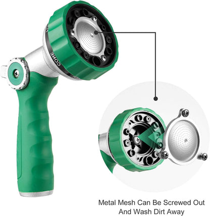 GREEN MOUNT Garden Hose Nozzle, Water Hose Spray Nozzle with Thumb Control On Off Valve for Easy Water Flow Control, Black-grey