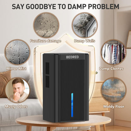 Dehumidifier, 95OZ Dehumidifier for Home 1000 Sq.Ft - Quiet with Auto Shut Off & Relaxing 7 Color Ambient Light,Ideal for Livingroom, Bedroom, Basement(White)