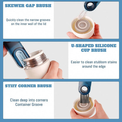 OxiTa 3 in 1 Cup Lid Gap Cleaning Brush Set (3Pcs), Multifunctional Insulation Bottle Cleaning Tools, Multipurpose Bottle Gap Cleaner Brush, Water Bottle Cleaner Brush,Home Kitchen Cleaning Tools