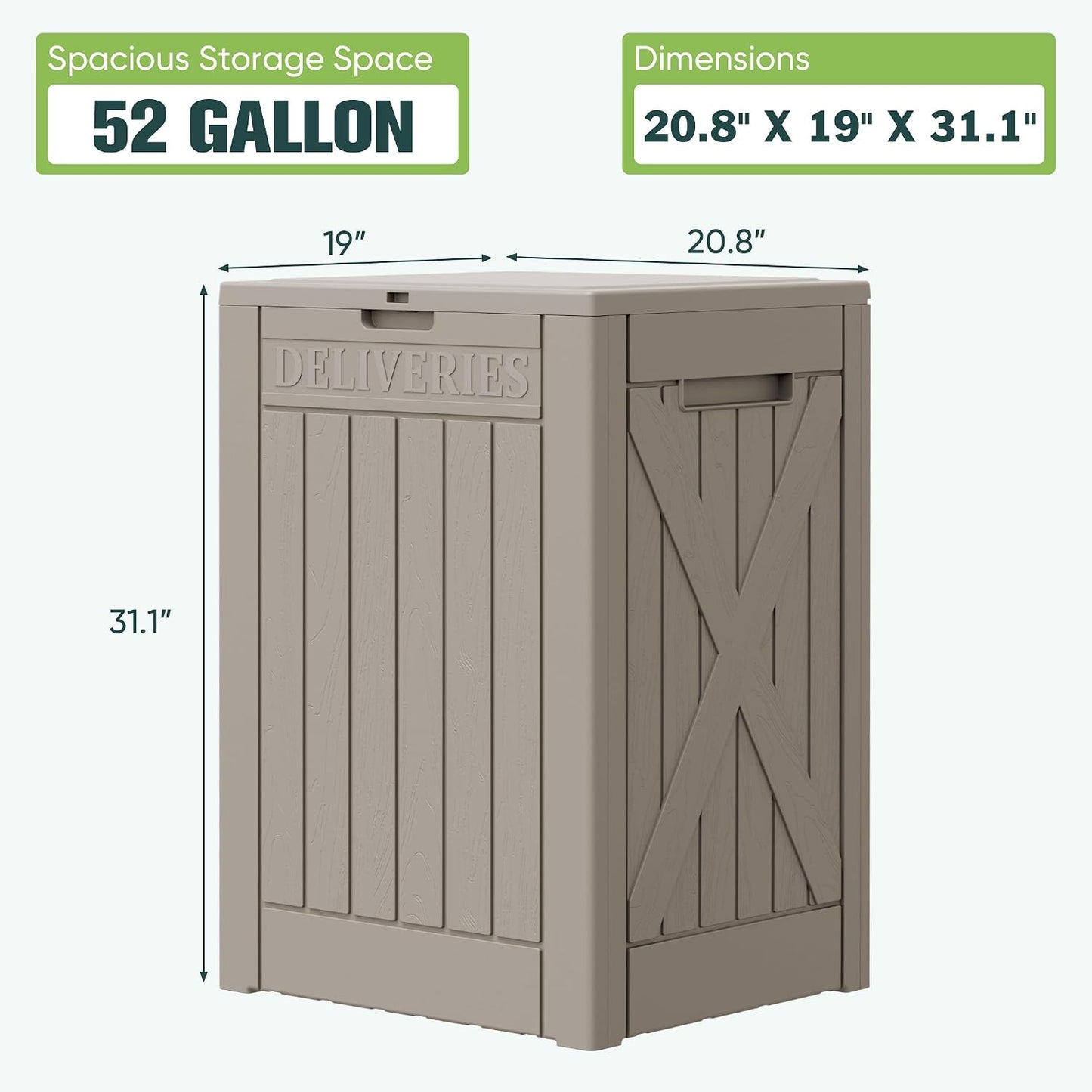 Greesum 31 Gallon Resin Deck Box All Weather Outdoor Storage Boxes for Patio Furniture Set,Outdoor Toys,Garden Tools,Black