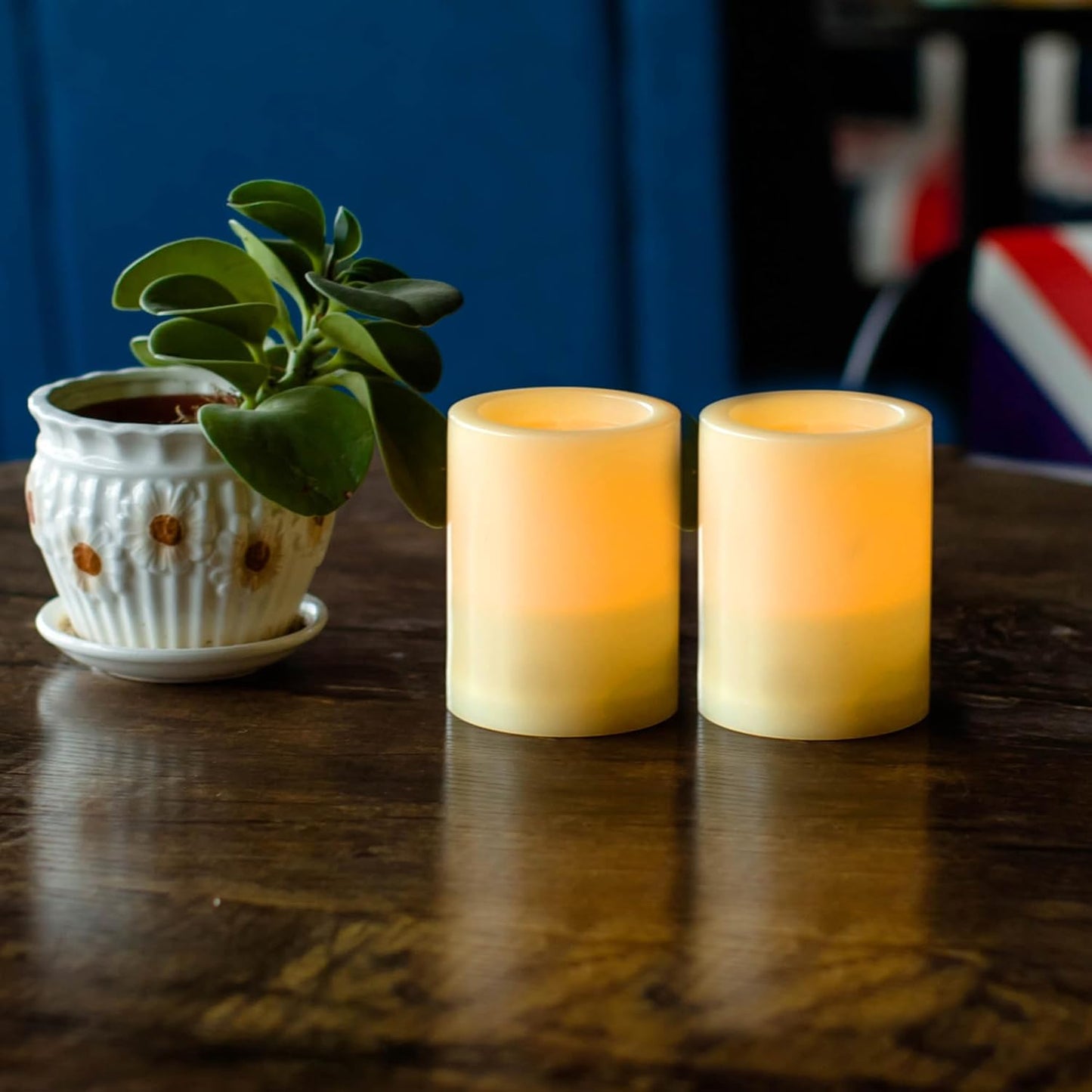 CANDLE CHOICE Waterproof Outdoor Battery Operated Flameless Candles with Remote Timer Plastic Flickering Fake Electric LED Pillars for Lantern Garden Wedding Christmas Decorations 3x4 Inches 3 PCS