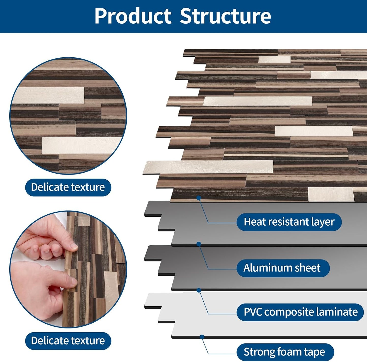 Yipscazo 2026 New Upgrade 11.34" X 11.57" Peel and Stick Backsplash, Stick on Backsplash Tiles for Kitchen, Bathroom, Fireplace (10 Sheets, Beige Rocks + Rose Gold)