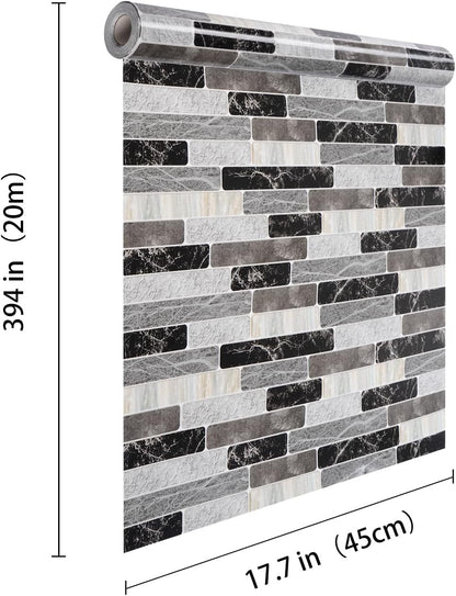 WENMER Kitchen Peel and Stick Backsplash Wallpaper, Waterproof Bathroom Wall Paper, Self Adhesive Removable Wallpaper for Kitchen Backsplash, Tile Contact Paper for Countertop, 17.7"x 118"