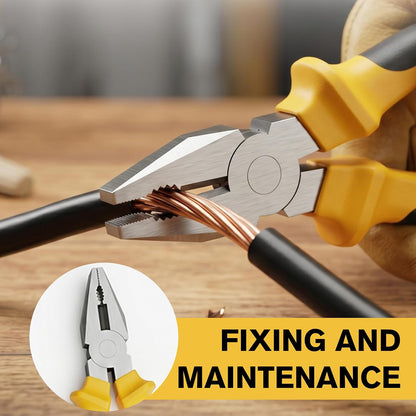 Basic Home Tool Set Household Tool kit for General Repair 8 Pcs | Includes Claw Hammer, Pliers ,Tape Measure, Phillips & Flathead Screwdriver, Electric Pen, Utility Knife, Insulating Tape