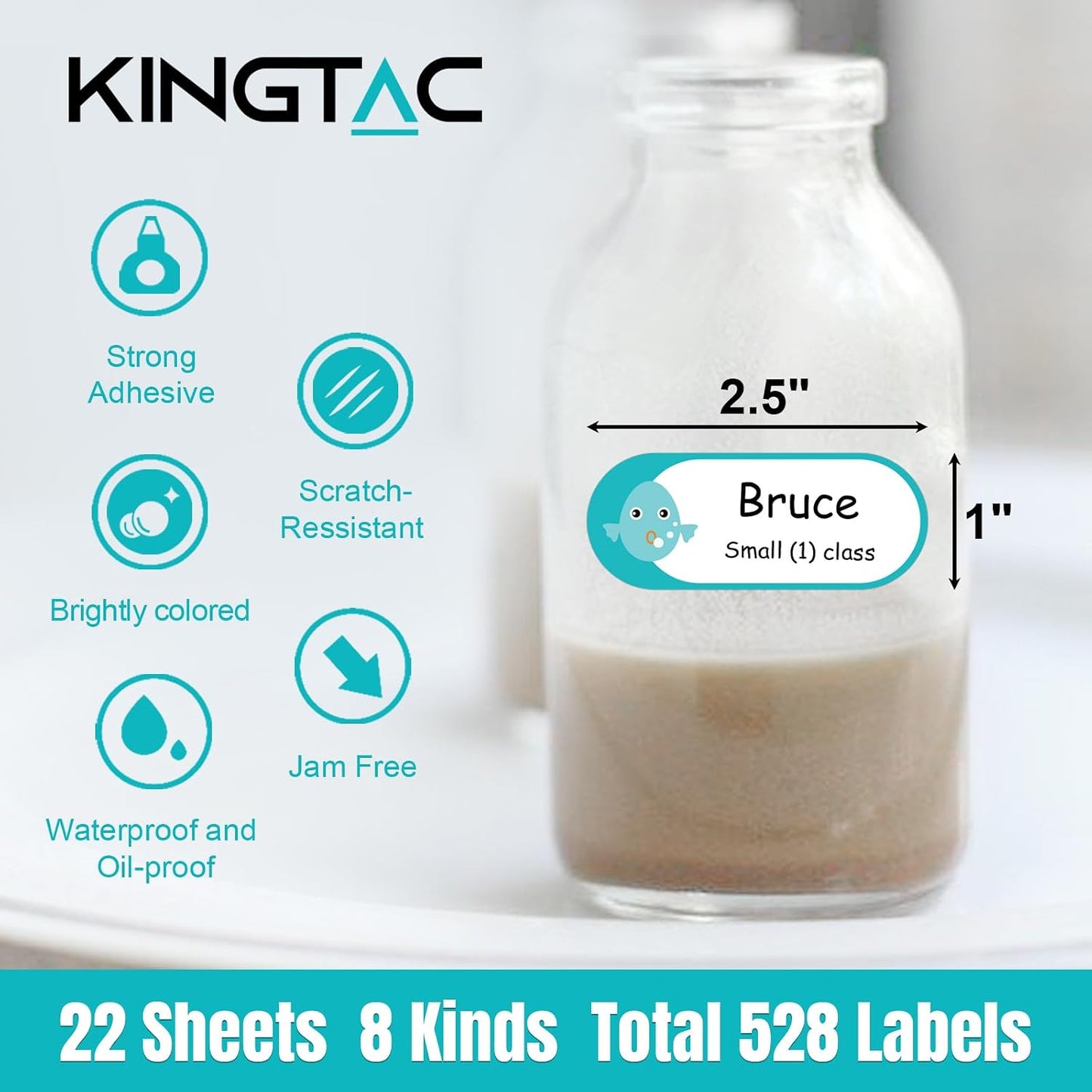 Kingtac 600 Writable Home Moving Stichers - 2' x 3', 20 Color-Coded Home Moving Packing Labels with Fragile, Extra, Heavy Options.Stick to Cardboard Boxes and Plastic Bins, No Extra Tape Needed