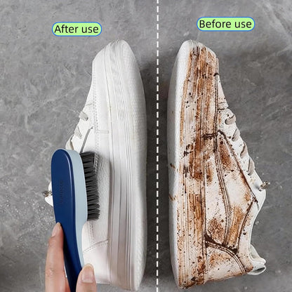 Laundry Brush, Shoe Brush, Used for Cleaning Stains, Floor Tiles, Kitchen, Carpet, Household Cleaning,Easy to Hold Set of，Soft Bristle Scrub，Sneaker，2 Pieces(Blue)