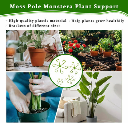 Monstera Plant Support, 16Pcs 4 Sizes Plant Stem Holders Reusable Plant Stakes for Indoor Plants Accessories Garden Tools