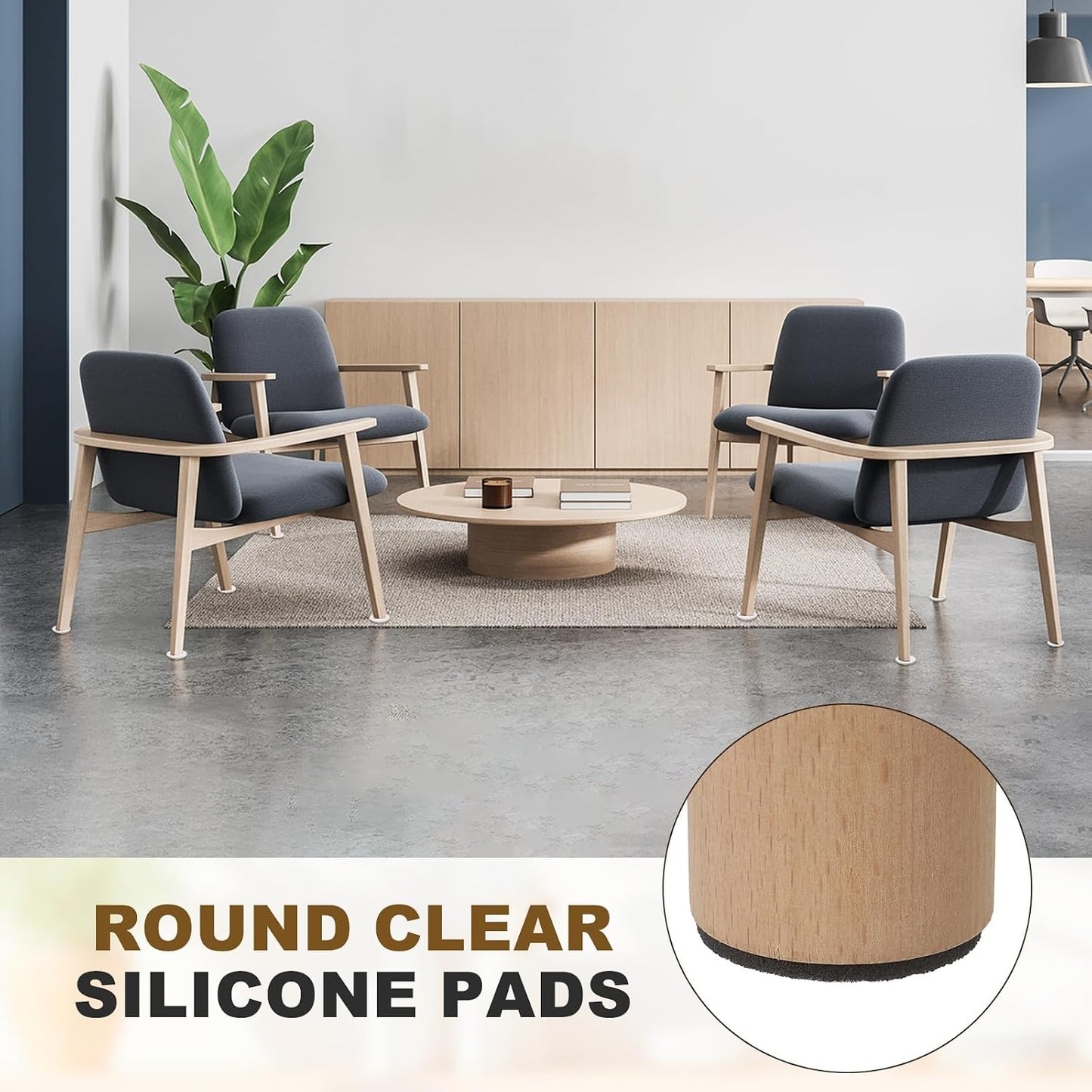 uxcell 32Pcs Non Slip Furniture Pads, 3" Round Self Adhesive Felt Bumpers Noise Reducing Furniture Feet Floor Protector for Chairs Tables Furniture Legs (White 0.2" Thick) - Colors B