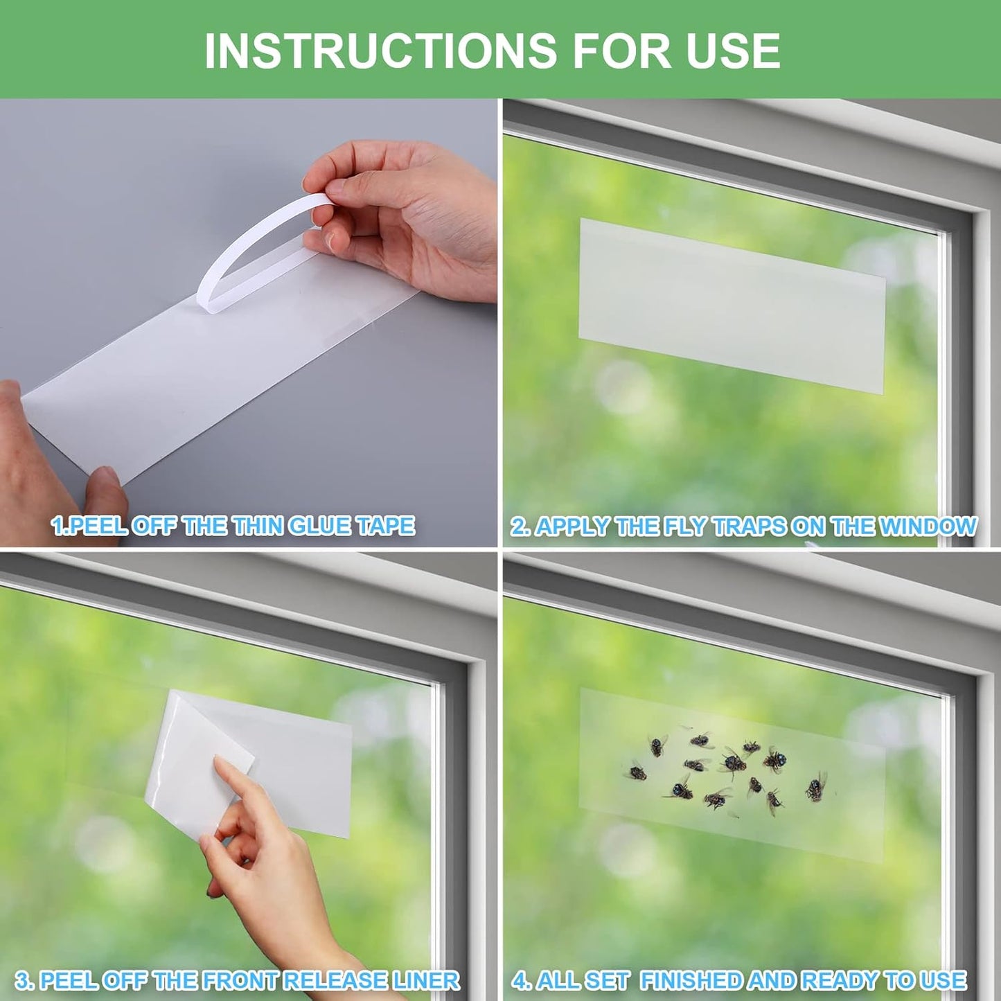 Fly Traps for Indoors Outdoor, Fly Paper Strips Sticky Hanging, Fruit Fly Strips,Fly Tape Catcher Ribbon, Fruit Fly Gnat Trap Killer Fly Traps for Inside Home(35 Pack)