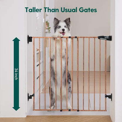 Babelio Baby Gate for Stairs, Kitchen & Doorways, No Bottom Bar| One-Handed Operation| Auto-Close| Hardware Mount (Drill Needed) Safety Dog/Pet Gate (Black - B17, 26-43" W, 28" H)