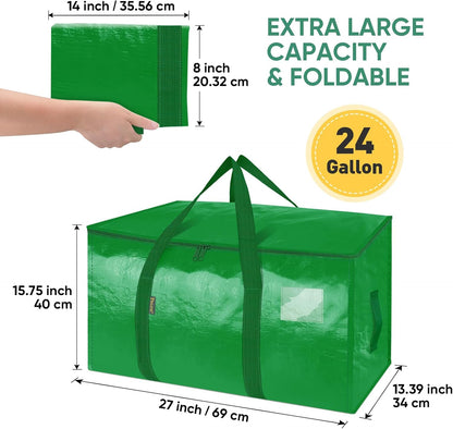 BALEINE 6-Pack Oversized Moving Bags with Reinforced Handles, Heavy-Duty Storage Tote for Clothes, Moving Supplies (Clear, 6-Pack)