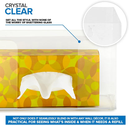 Stock Your Home Triple Acrylic Gloves Dispenser, Tissue Box Shelf, Glove Holder Wall Mount, For Kitchen, Cleaning Closet, Lab, Exam, Office