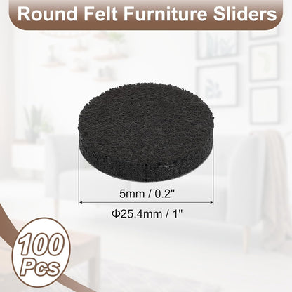 uxcell Furniture Pads, 36Pcs 0.5" - Round Self Adhesive Felt Furniture Pads, Floor Protectors for Furniture Feet Chairs Legs Hardwood Floors (Black)