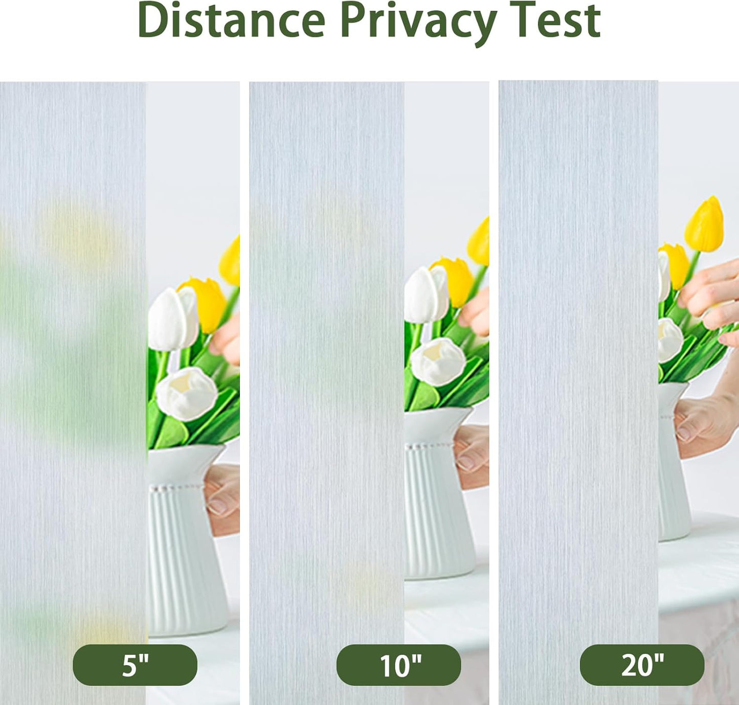 Frosted Glass Window Privacy Film, Static Cling, Non-Adhesive UV & Heat Blocking Anti-Glare Window Clings, Removable Reusable Stickers for Home Bathroom Office, 17.5" x 78.7"