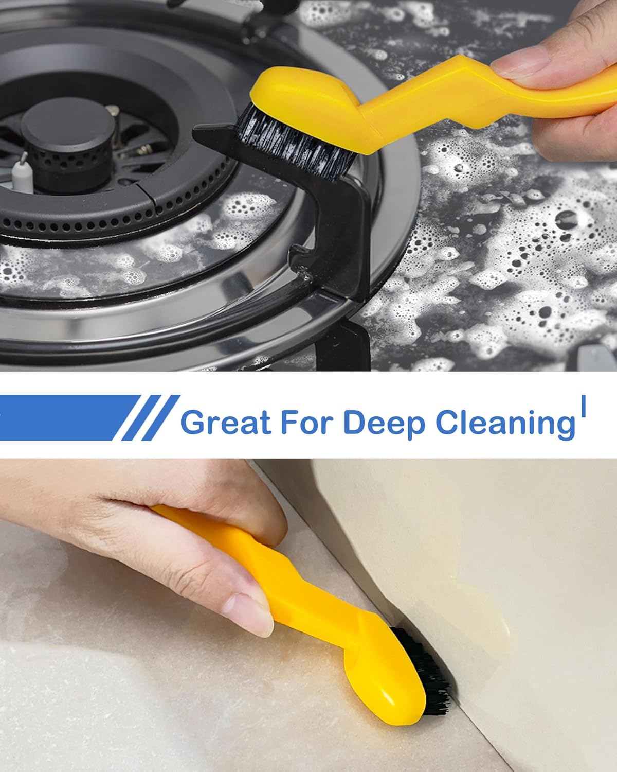 4 PCS Multi Purpose Small Crevice Cleaning Brushes for Tight Narrow Space, Small Scrub Brush Set for Scrubbing Cleaning Kitchen Sink Bathroom Shower Corner Household Use