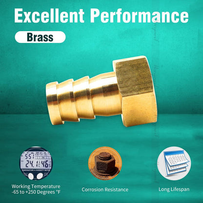 brass 3/4 inch O.D. barb three way shut off ball valve for gas hose air water pvc pex garden tubing fuel line, tee switch splitter fitting