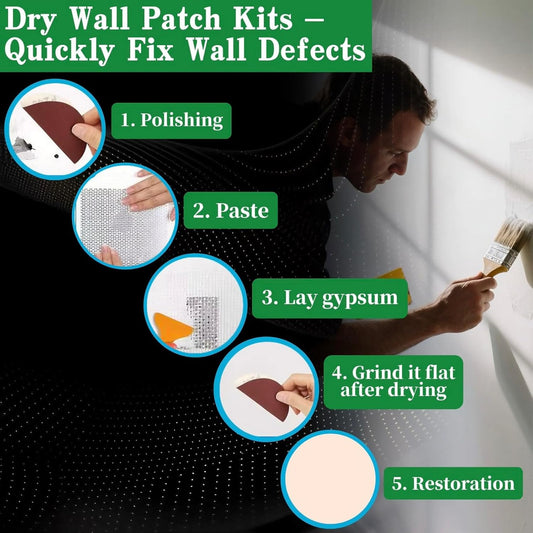 14 Pack Drywall Repairs Patch, Drywall Repair Kit with Extended Self-Adhesive Mesh, Wall Patch Repair Kit, Dry wall Repair Tool, Drywall Patch Wall Repair Patch Kit, 2 Inch Drywall Hole Repair Patch