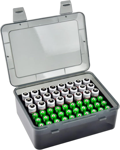FULLCASE Battery Organizer Storage Case with Tester,Holds 18 AA & 18 AAA Batteries