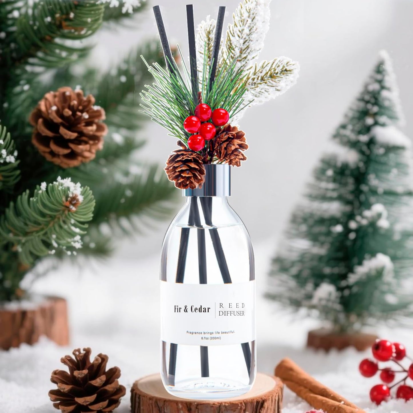 Clesh Reed Diffuser Set, 6.7 oz Eucalyptus Scented Diffuser with Sticks, Home Fragrance Reed Diffuser for Bathroom Shelf Decor