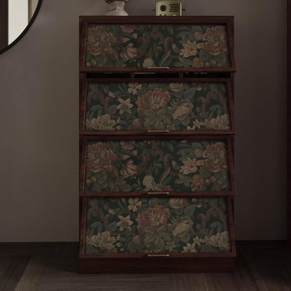 Dimoon 17.3''x78.7'' Peel and Stick Wallpaper Floral Cute Contact Paper Vintage Village Country Cottage Wallpaper Farmhouse Yellow Beige Renter Friendly Geometry Waterproof Embossed Kitchen Bedroom