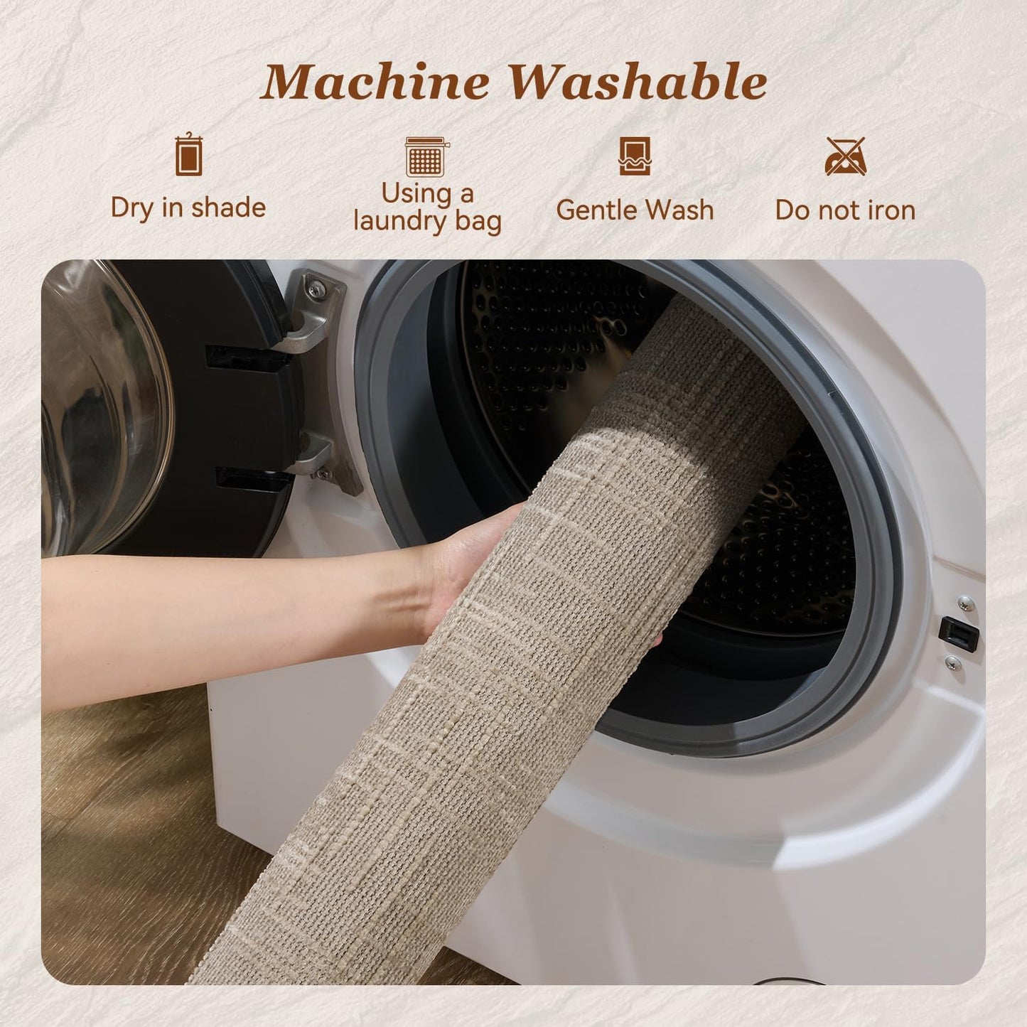 AMOAMI Bath Mat Non Slip Super Absorbent Quick Dry Bath Mats for Bathroom Floor Rubber Backing Washable Bathroom Rugs Modern Woven Jacquard Mat, Beside Tub Bath Rugs, 17" x 24", LightGrey