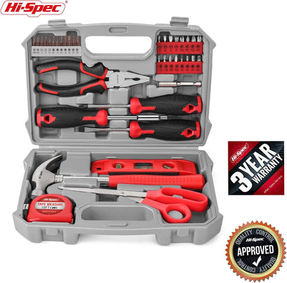 Hi-Spec Tool Kit Yellow 20pc. Small Tool Kit for Home DIY & Office Repairs. Compact and Lightweight Essential Tools in a Portable Book-Sized case.