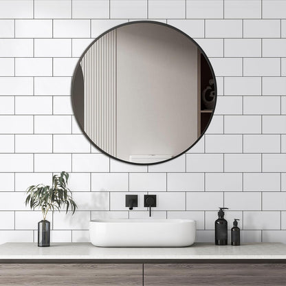 100-Pieces Peel and Stick Backsplash Waterproof PVC Shower Wall Tile | Glossy Pure White Back Splash Sel f Adhesive Stick on Subway Tiles for Walls Kitchen Bathroom