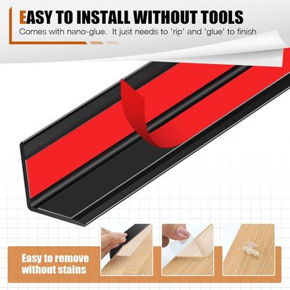 Magicheap 4 Pack Wall Corner Protector, Self Adhesive Corner Protectors for Walls, Easy to Install Edge Guard Strip for Furniture Cabinet Shelf Drywall Baseboard Desk, 17.7in x 1.18in, Clear