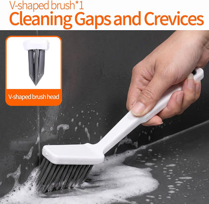 13PCS Window Sill Cleaner Tools - Deep Clean Crevice Cleaning Brush for Window/Door Tracks, Sill, Tile Lines, Kitchen Gunk, Bathroom Counters