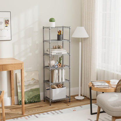 Golpart 4 Tier Adjustable Storage Shelves Metal Utility Shelf Wire Shelving Unit Organizer Rack for Home Kitchen Office Bathroom Pantry Room 12" D x 18" W x 44" H