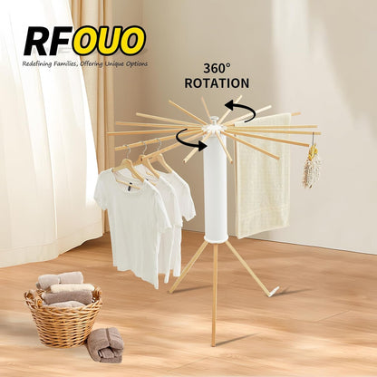 RFOUO Wall Mounted Clothes Drying Rack Tripod,Foldable Drying Rack,Wall Mounted Dryer Rack Clothing,Over The Door Drying Rack for Laundry Bedroom Household Aluminium