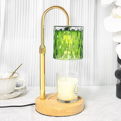 Candle Warmer Lamp with Timer and Dimmable, Electric Wax Melt Candle Warmers Height Adjustable with 2 Bulbs, Birthday Gifts for Women House Warming, Home Decor for Scented Jar Candles(Clear)