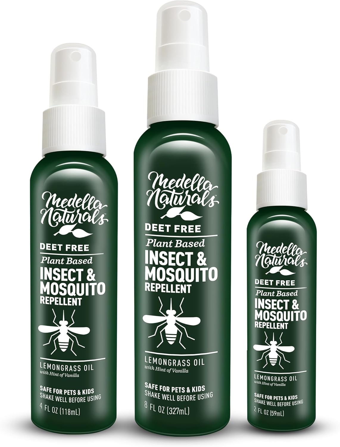 Deet-Free Insect & Mosquito Repellent – Nice Smelling, Pack of 2 (4 oz) | Insect Repellent with Lemongrass Oil Safe for Pets and Kids – Bug Spray Against Mosquitoes, Gnats, Black Flies, and No-See-um