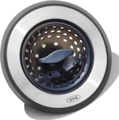 OXO Good Grips 2‑in‑1 Sink Strainer Stopper, Sink Drain Strainer for Kitchen